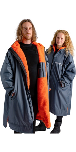 2026 Dryrobe Advance Albornoz De Manga Larga DALSV3 - Gris Oscuro / Orange